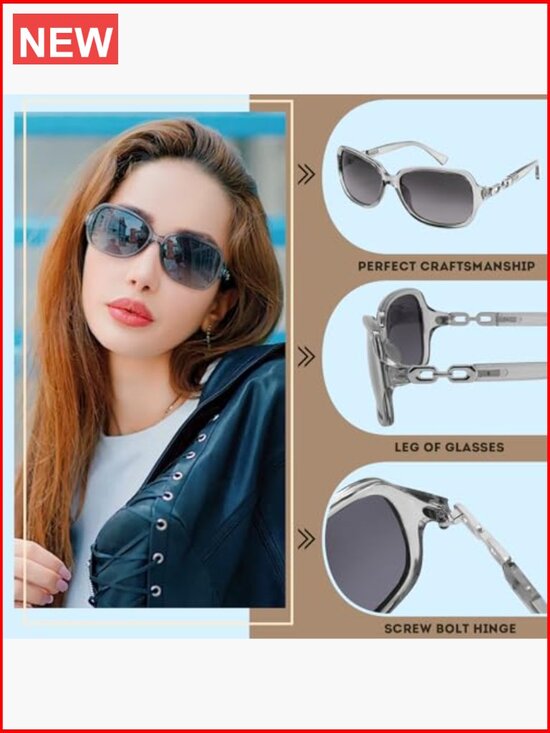 Vintage Square Polarized Sunglasses for Women UV400 Travel Driving main image 5